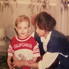 Founder with Nadezhda at a young age